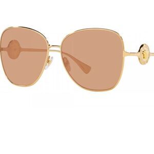 NWT New Versace Gold/Light Pink VE 2256 1002P5 Women Designer Sunglasses